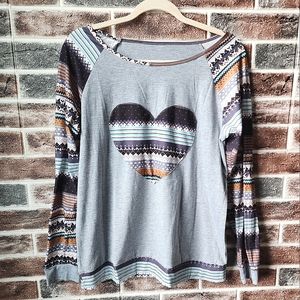 Women's large longsleeve raglan graphic tee